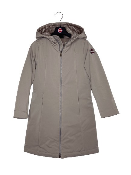 Piumino lungo liscio+cappuccio f