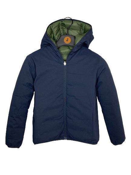 Ecopiumino con cappuccio liscio reversibile