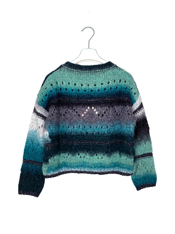 Girocollo jacquard riga lana