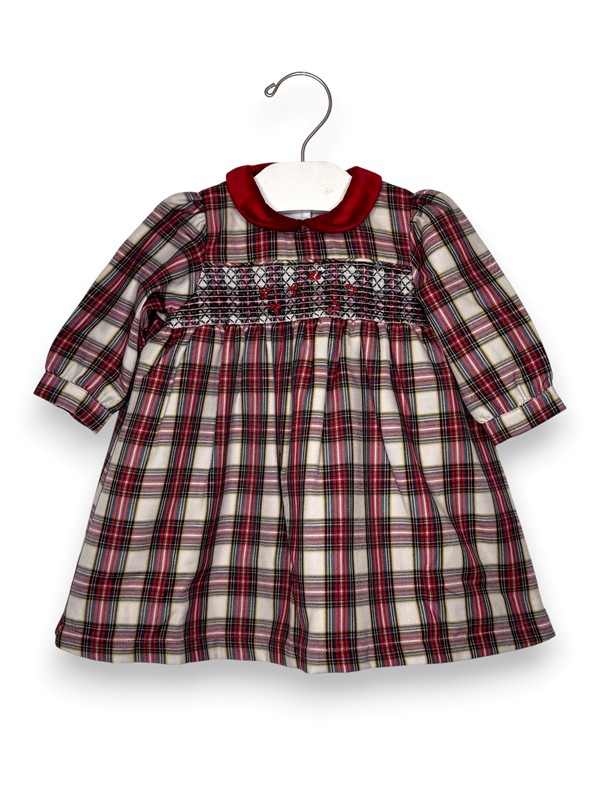 Abito con nido d'ape scozzese cotone viscosa