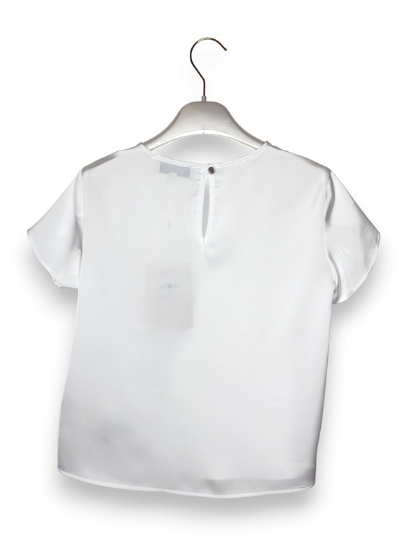 T-shirt raso maniche petalo