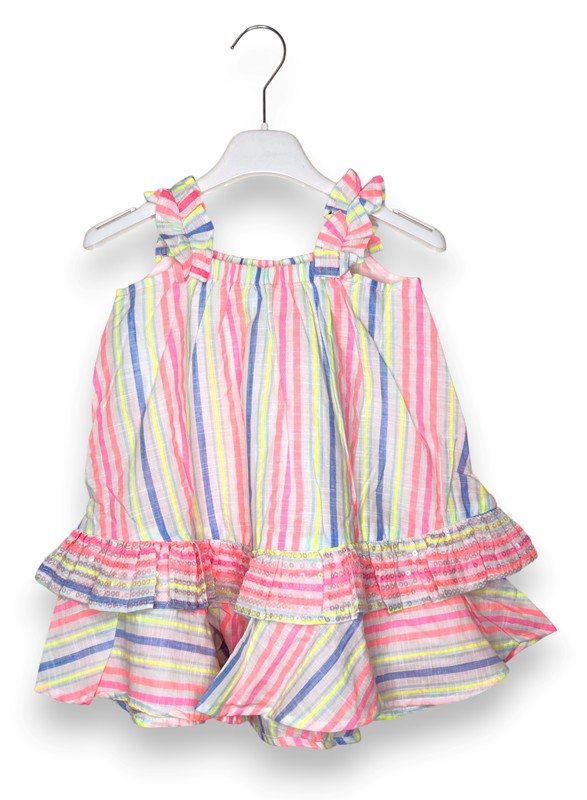 Scamiciato a balse rigato+volan