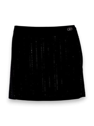 Gonna mini righe svarowsky in tinta crepe