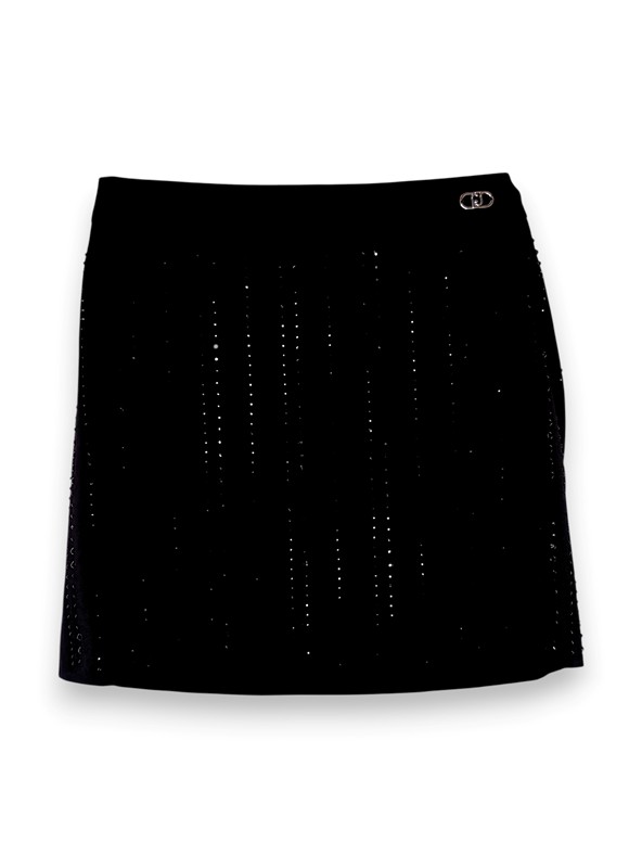 Gonna mini righe svarowsky in tinta crepe