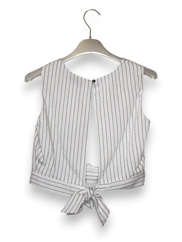 Top gessato+fiocco cotone