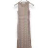 Abito tubino senza maniche riga lurex
