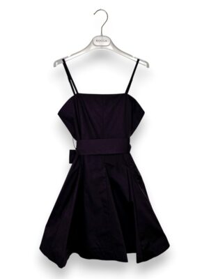 Abito bretelle+cintura popeline