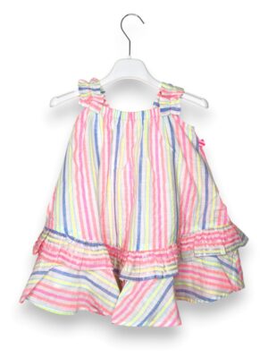 Scamiciato a balse rigato+volan