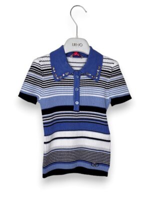 Polo maglia costina rigata viscosa