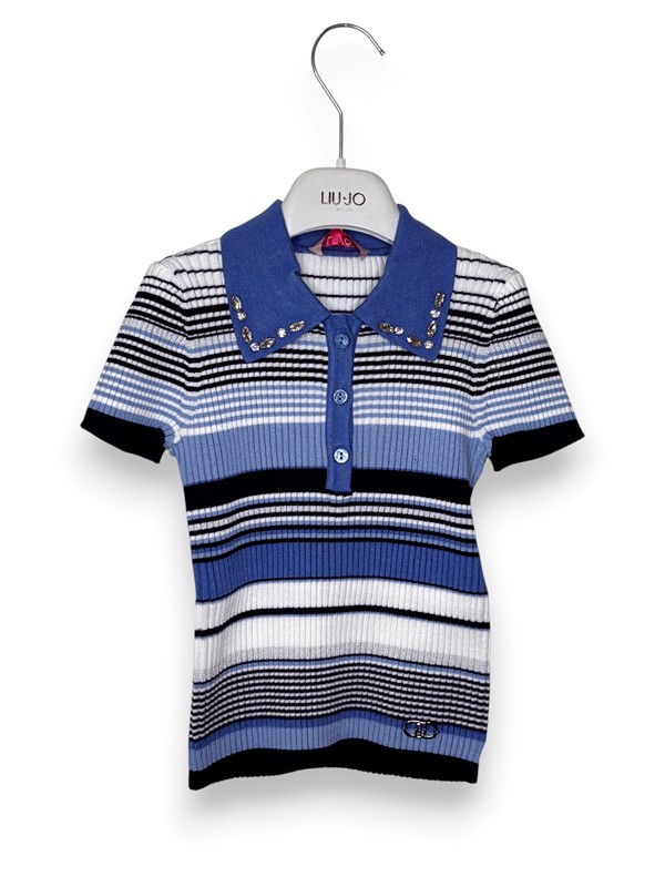 Polo maglia costina rigata viscosa