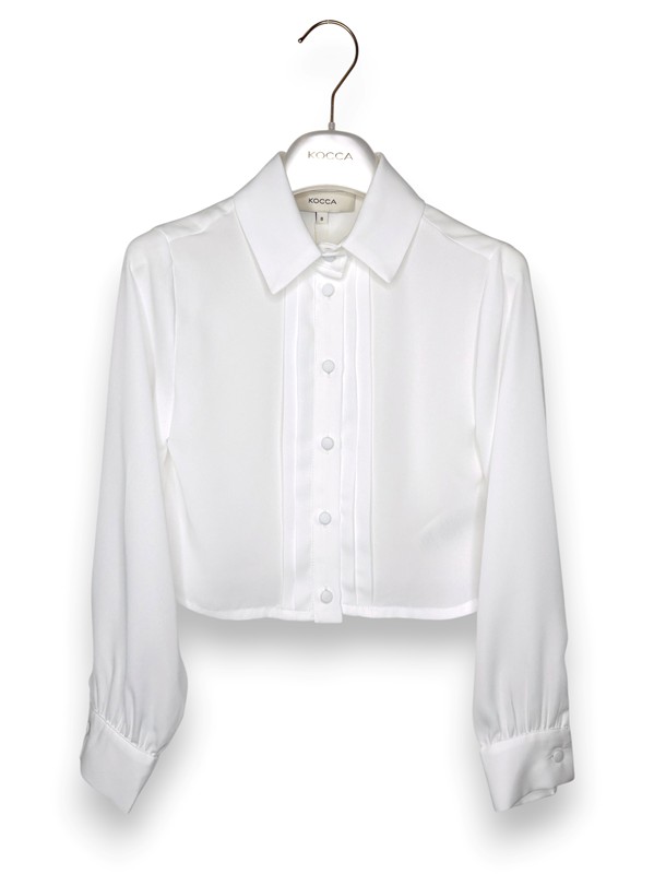 Camicia manica lunga a scatola crop