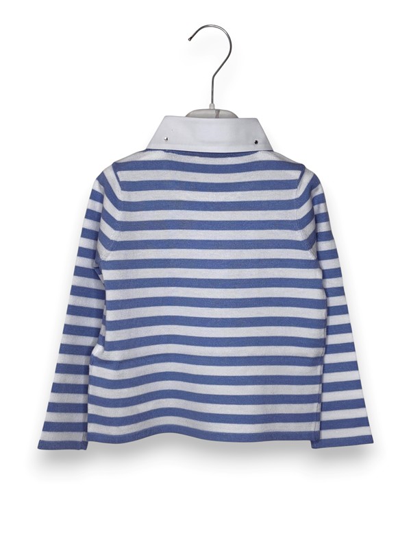 Girocollo maglia rigata+collo staccabile