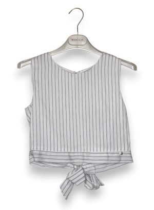 Top gessato+fiocco cotone