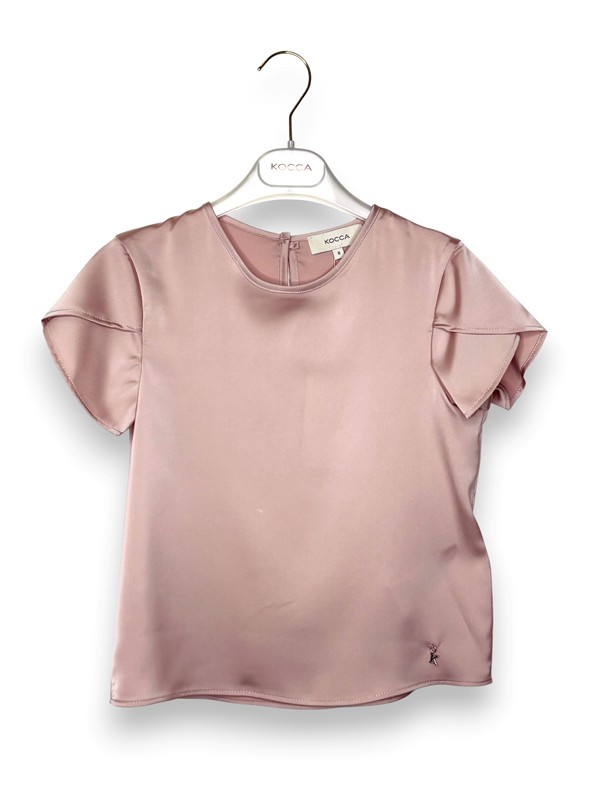 T-shirt raso maniche petalo