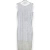 Abito lungo jersey viscosa righe svarowsky in tinta