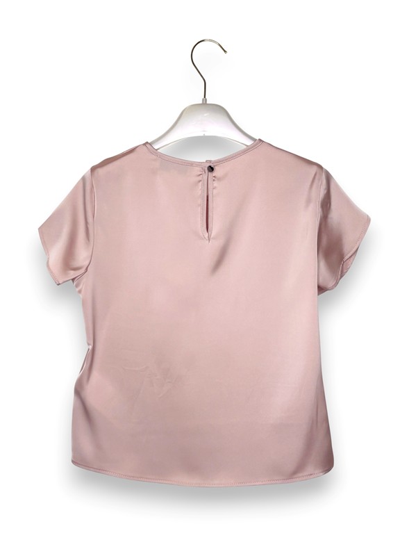 T-shirt raso maniche petalo