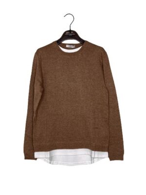 Girocollo lana finta camicia