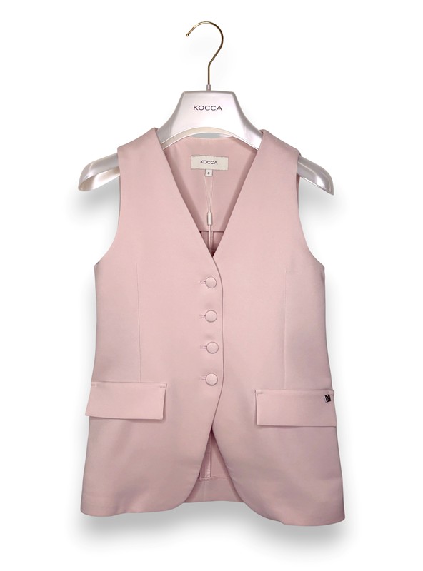 Gilet lungo abbottonato crepe