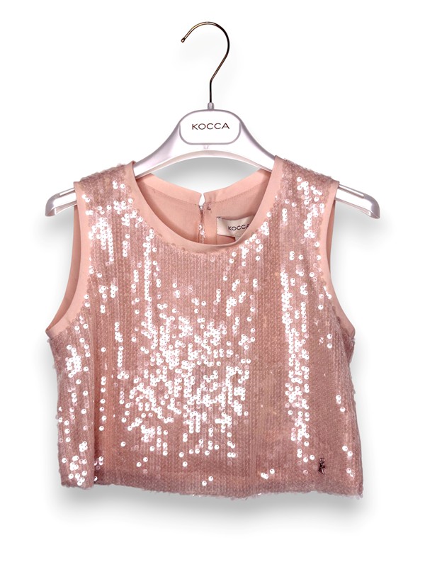 Top paillettes in tinta