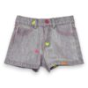 Short denim cuoricini ricamati multicolor