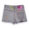 Short denim cuoricini ricamati multicolor