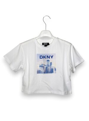 T-shirt crop over dkny grattacieli
