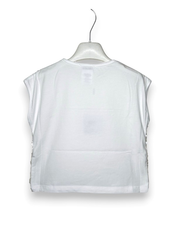 T-shirt senza maniche paillettes