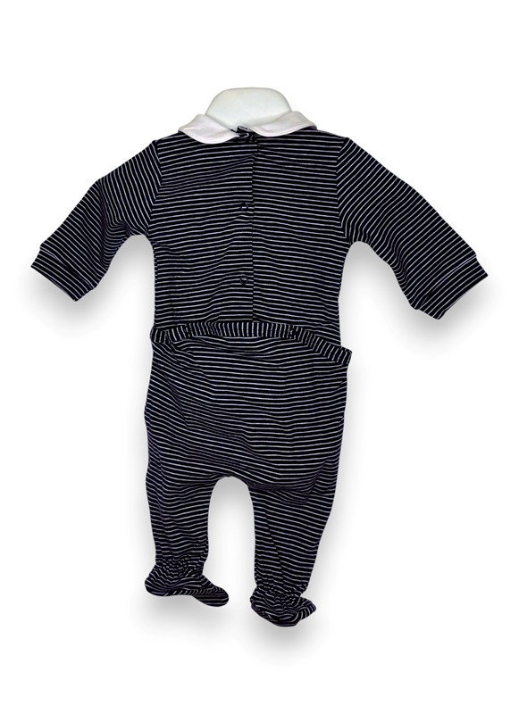 Tutina cotone rigata+collo cavallo a dondolo