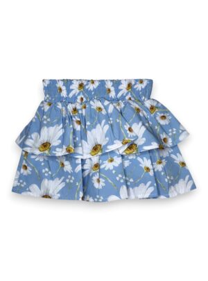 Gonna a balze stampa margherite