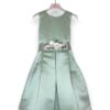Abito satin+cintura fiori