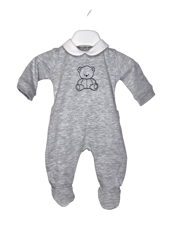 Tutina cotone orso in tinta