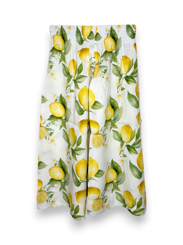 Pantalone palazzo stampa limoni