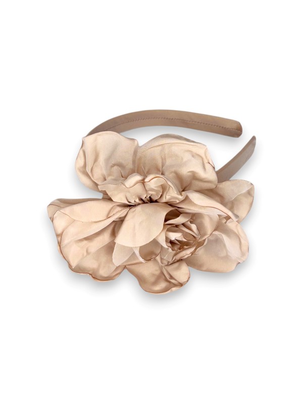 Cerchietto in taffeta con fiore