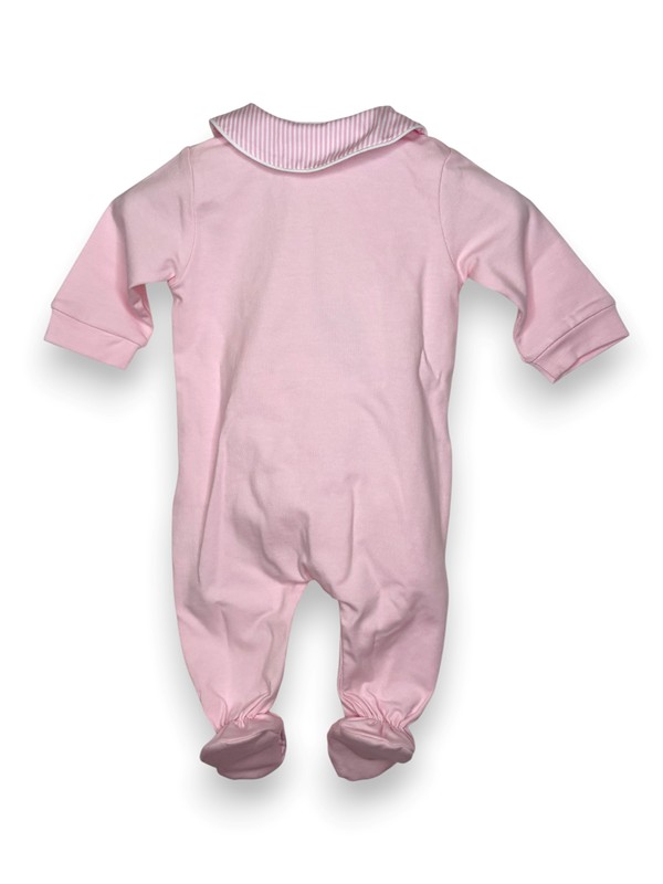 Tutina cotone abbottonata orso rigato