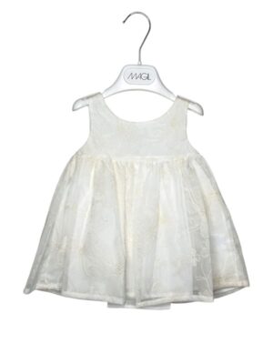 Abito in tulle ricamato a fiori