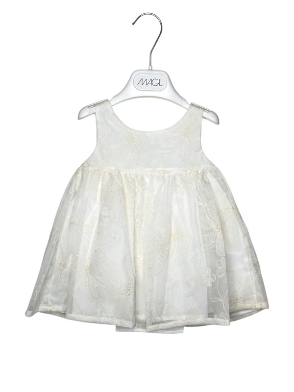 Abito in tulle ricamato a fiori