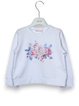 Felpa girocollo stampa fiori