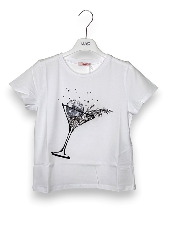 T-shirt stampa cocktail pietre