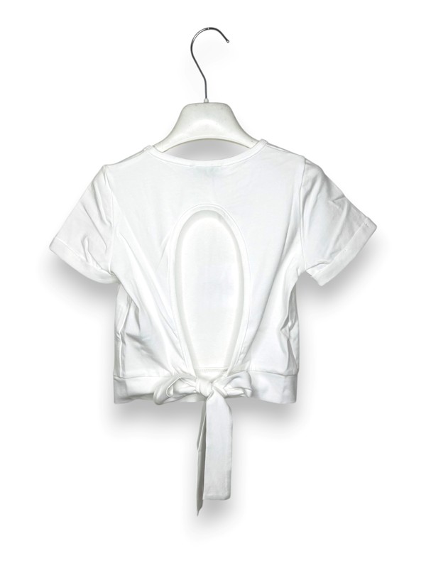 T-shirt manica lunga cropped+nodo dietro