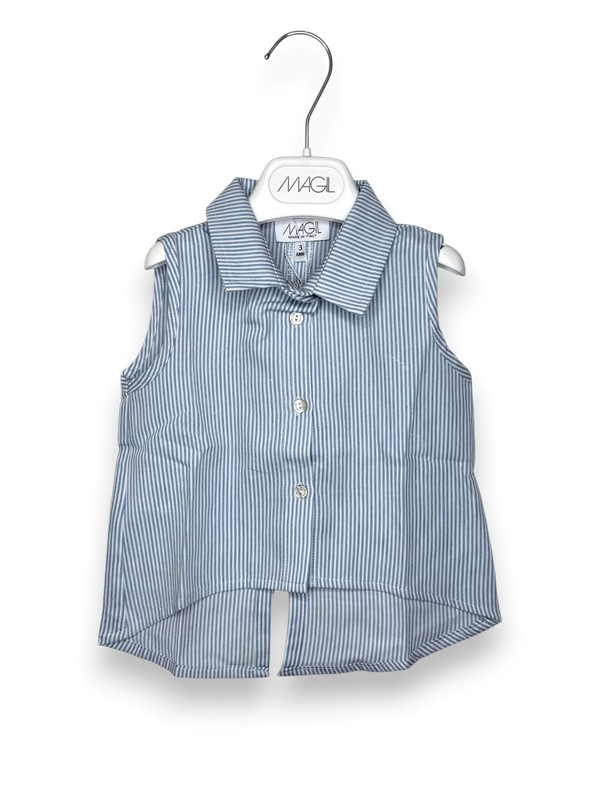 Camicia senza maniche rigata