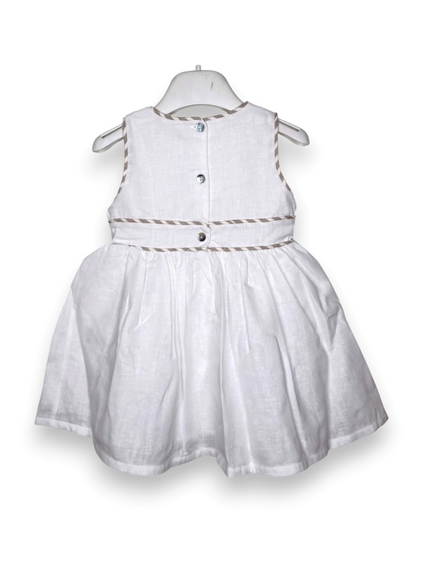 Scamiciato+fiocco lino+profilo rigato