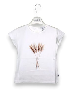 T-shirt mezza manica stampa spighe