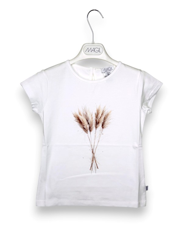 T-shirt mezza manica stampa spighe