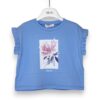 T-shirt scatola maniche russe stampa fiore