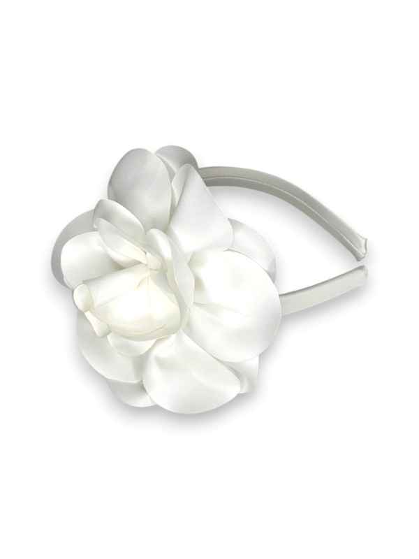 Cerchietto in raso con fiore