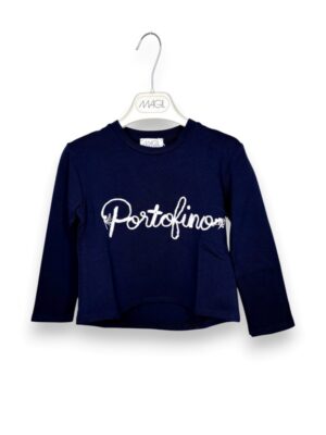 Felpa girocollo ricamo portofino