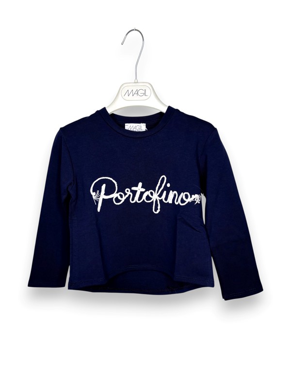 Felpa girocollo ricamo portofino