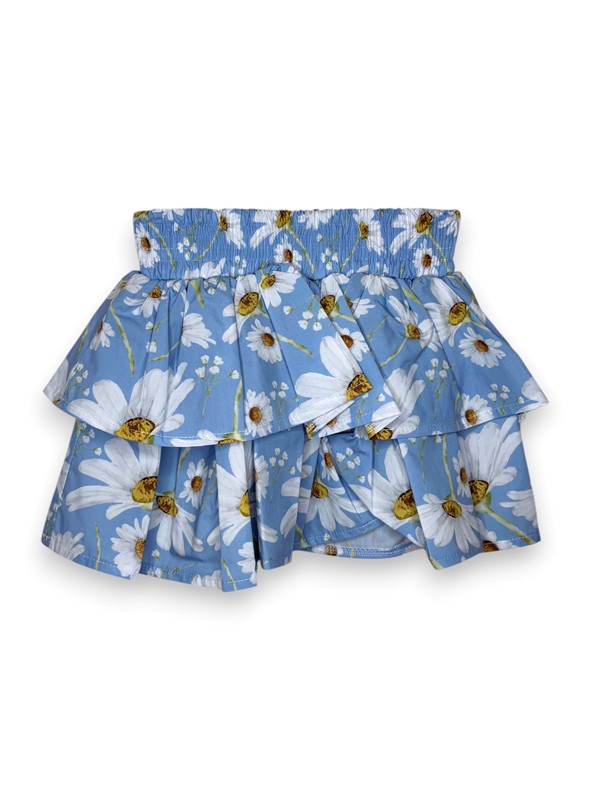 Gonna a balze stampa margherite