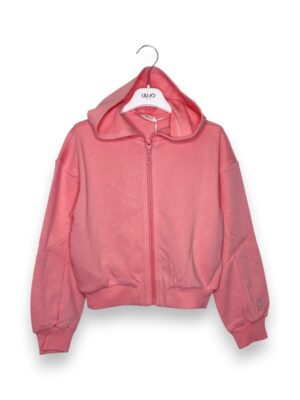 Felpa cappuccio+zip cropped