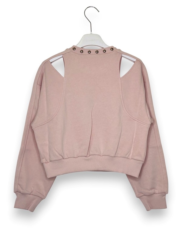 CC52F3BB3F4749B56F70BF213B10B0BF_ Felpa girocollo+spalle aperte+borchie
